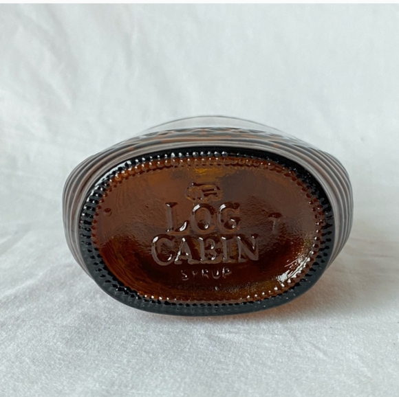 Vintage Log Cabin Syrup Bottle 10 inch Brown Dark Amber Glass Bottle Brown Vase - Picture 4 of 4